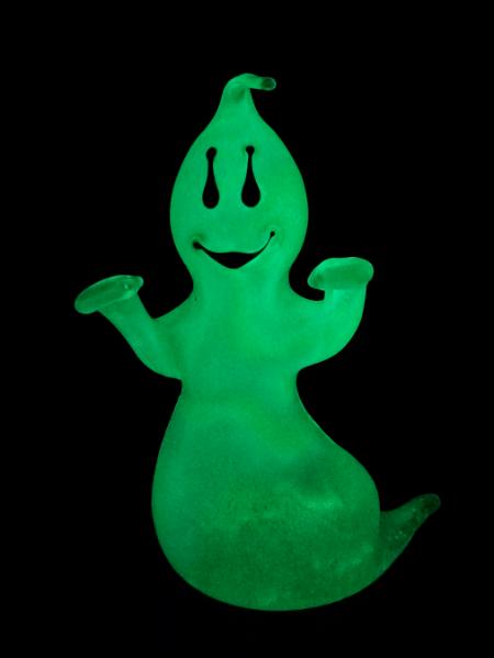 #09082305 GLOW IN THE DARK ghost 7''Hx5''W $150