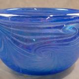 #10262624 Bowl blue wave Iridised 3.75''HX6.25''W $90.00