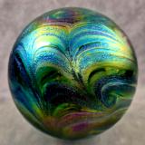 #09012605 Glass Float Starry Night Design Iridized 6.25''  $80.00