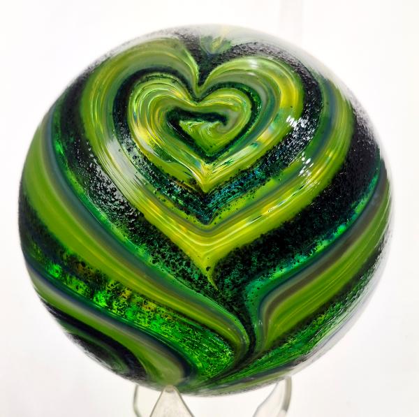 #02072606 Glass Float SeaHawks 12th Man Heart design 6'' $80.00
