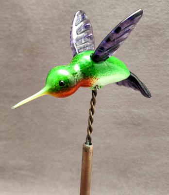 #03082418 hummingbird on yard stake 7''Hx3''Wx5.5''L $145