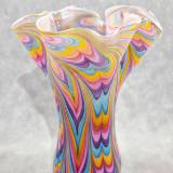 #05282608 Vase Rainbow Feather Wave 9.75''X7.5''WX4''B $150.00