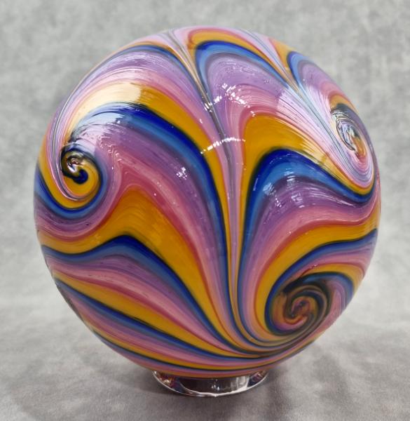 #07022604 Glass Float Rainbow swirls 6.5'' $125.00