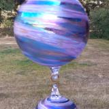 #08042516 Three Hanging Ball Sculpture Iridised  Lg-6.5'' Med-5'' Sm-3.75'' 22.5'' Long $180.00
