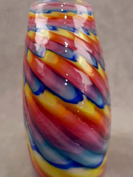 #12092505 Vase pillow 7''HX6.75''WX3.25''D rainbow tie dye design $125.00