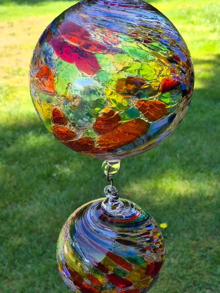 #05032601 Four Ball Hanging Sculpture Confetti Design LG-6.75'' Med-5.75'' Sm-4.75'' Xsm-3.5'' total length 31.5'' $225.00