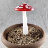 #04152402 mushroom with glass stake 6''Hx4''W $70