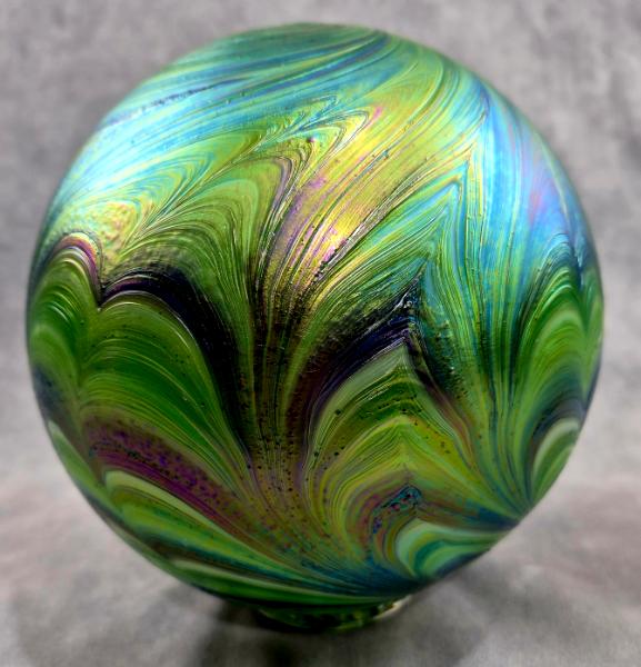 #02072610 Glass Float SeaHawks 12th Man sound wave design 6.5'' Iridised $80.00