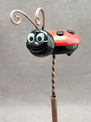 #03262409 ladybug on rod 8''Hx3''WX4''L $135