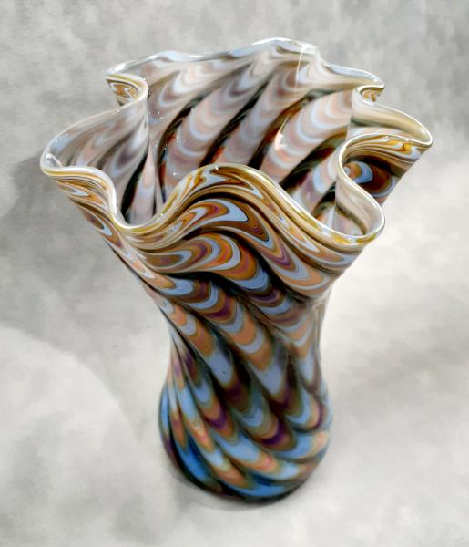 #12152507 Vase 7.75''HX5.5''W  Tie-die design $95.00
