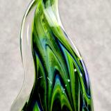 #02072611 Solid Glass Sculpture SeaHawks 12th Man sound wave design 9.25''HX3.75''WX3.18''B $150.00