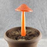 #04152461 mushroom with glass stake 8''Hx4''W $70