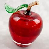 #11152502 Red Apple with stem and leaf 4''HX3.5''W $90.00