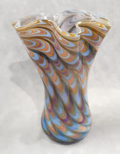 #12152507 Vase 7.75''HX5.5''W  Tie-die design $95.00