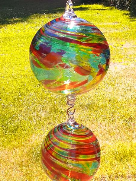 #07122506 Three Hanging Ball Sculpture Lg-6.75'' Med-5.5'' Sm-4'' 23'' Long  $180.00