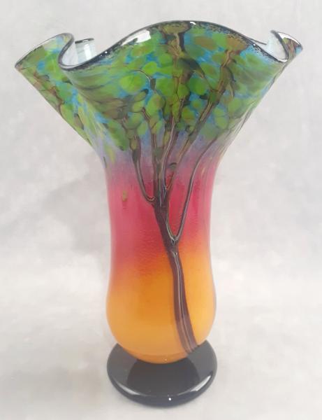 #892 #05272502 Sunset Tree Vase 11.5''HX8''WX4''B $275.00