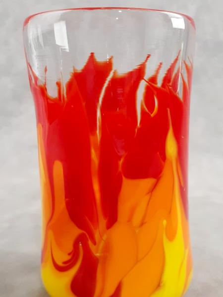 #07122509 Drinking Glass Fire Design 5.5''HX3.18''W $80.00