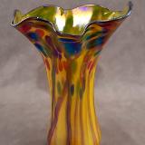 #04292508 Yellow Tree Vase Iridised 9.25''HX6.5W $125.00
