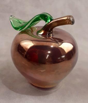 #11152504 Gold Apple with stem and leaf 3.75''HX3.5''W $90.00 #11152504 Gold Apple with stem and leaf 3.75''HX3.5''W $90.00