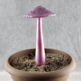 #04152440 mushroom with glass stake 8''Hx4''W $70
