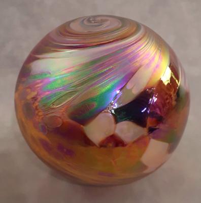 #07302508 Med Float 6'' Iridised Persian Design $65.00