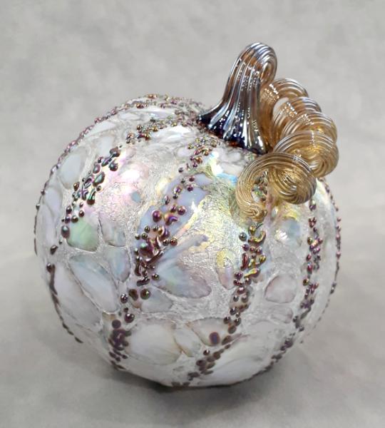 #10242503 Pumpkin Iridised Med 4'' to 5'' $55.00