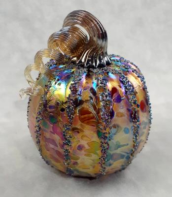 #10242507 Pumpkin Iridised Med 4'' to 5'' $55.00