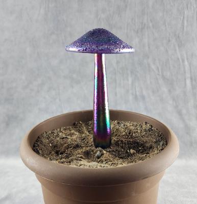 #04152457 mushroom with glass stake 7''Hx4''W $70