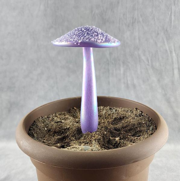 #04152460 mushroom with glass stake 7''Hx4''W $70