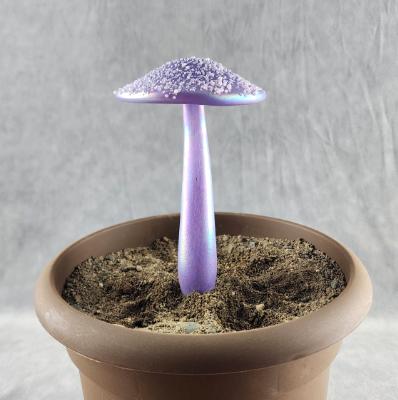 #04152460 mushroom with glass stake 7''Hx4''W $70