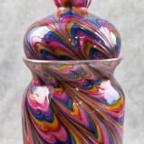 #07022609  Jar with lid Rainbow TieDie 10.5''HX4.25''W $300.00