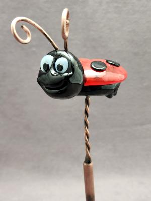 #03262407 ladybug on rod 7.5''Hx3''WX4''L $135