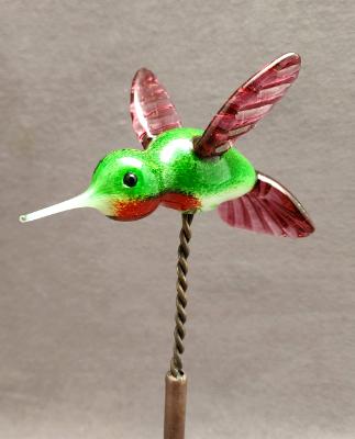 #03082416 hummingbird on yard stake 8''Hx3''Wx5.5''L $145