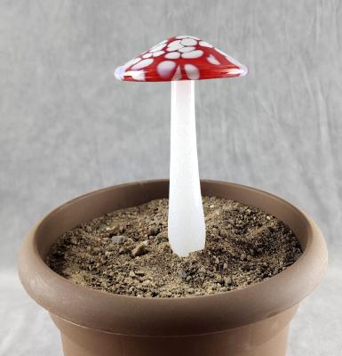 #04152405 mushroom with glass stake 6''Hx4''W $70