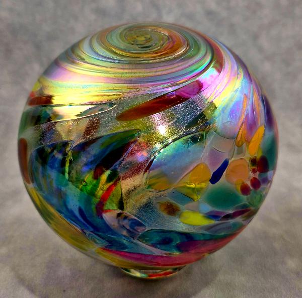 #04282603 Glass Float 6'' Confetti design, Iridized $65.00