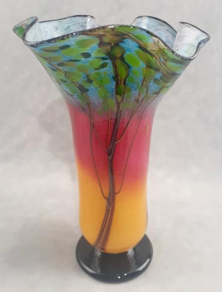 #05272501 Sunset Tree Vase 11.5''HX8''WX4''B $275.00