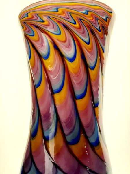 #01072610 Drinking glass Rainbow Tie-Die colors  6.5''HX3.5''W $90.00