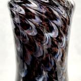 #01072606 Drinking glass Black, Gold-Aventurine, Opal-white colors 6''HX3.5''W $70.00 (2)