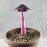 #04152439 mushroom with glass stake 7''Hx4''W $70