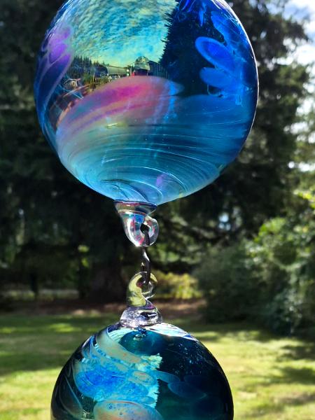 #09282601 Three Hanging Ball sculpture LG-5.5'' Med- 4.75'' Sm- 3.75'' length 20.5'' $160.00 (4)
