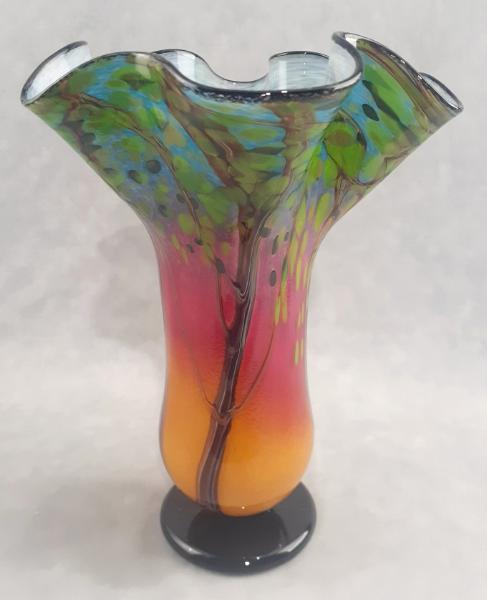 #892 #05272502 Sunset Tree Vase 11.5''HX8''WX4''B $275.00