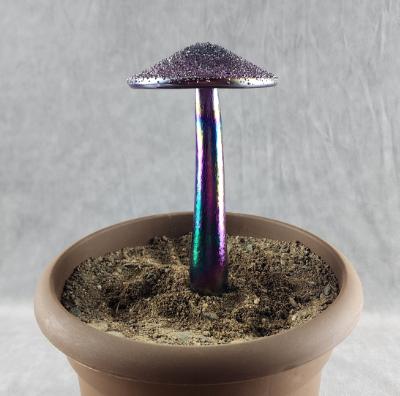 #04152455 mushroom with glass stake 7''Hx4''W $70