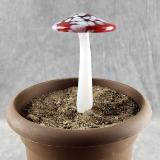 #04152409 mushroom with glass stake 6''Hx4''W $70