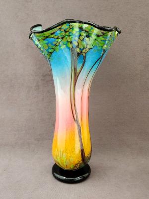 #08172305 sunset vase 15''Hx9.5''W $280