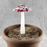 #04152410 mushroom with glass stake 6''Hx4''W $70