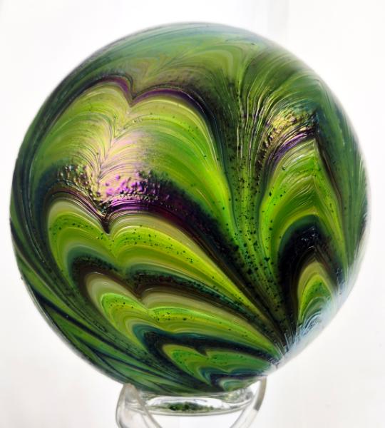 #02072610 Glass Float SeaHawks 12th Man sound wave design 6.5'' Iridised $80.00