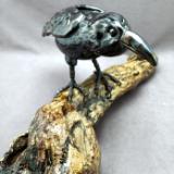 #05012321 crow on driftwood 9''Hx22''Wx12''D $650