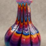 #12092502 Vase 7''HX5''W rainbow tie dye design $125.00