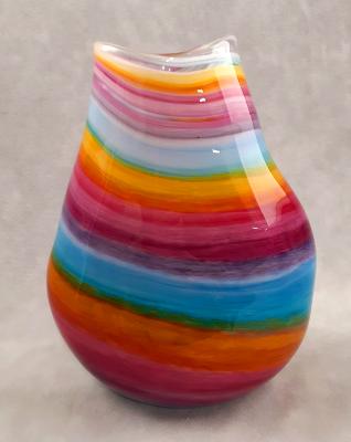 #11242510 pillow vase 8''HX6''WX3.75D Rainbow design $125.00