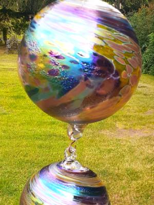 #06192503 3-Hanging Ball Sculpture UW Colors LG-7.18'' Med-6'' Sm-4.18'' 23.5'' Long $180.00